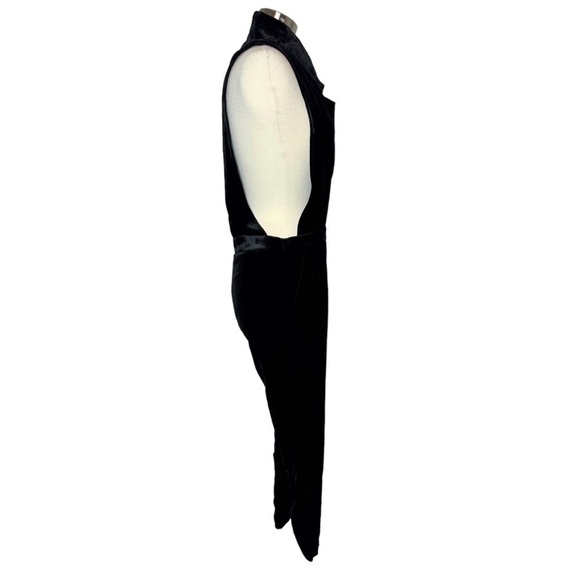 ANTHROPOLOGIE HARLYN Velvet Black Tuxedo Jumpsuit size S - Picture 6 of 13